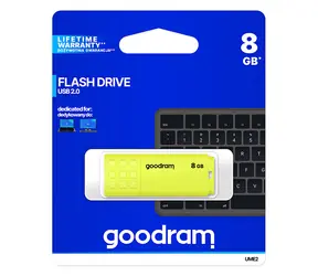Goodram UME2 8GB gelb / Flash-Disk / USB 2.0 / Lesen: 20MBs / Schreiben: 5MBs