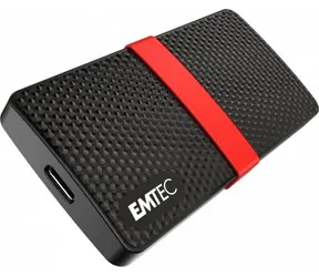 EMTEC Power PLUS X200 256GB SSD schwarz / Externe SSD / Lesen: 450 MB / Schreiben: 420 MB / USB-C 3.1 / 3 Jahre