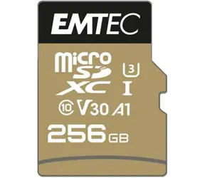 EMTEC SpeedIN PRO microSDXC 256GB + Adapter / Class 10 / UHS-I U3 V30 A1 / Lesen: 100MBs / Schreiben: 95MBs