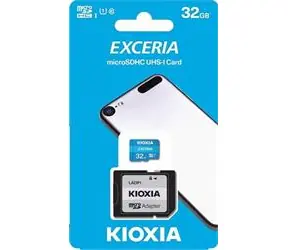 KIOXIA EXCERIA microSDHC 32 GB + Adapter / Klasse 10 / UHS-I U1 / Lesen: 100 MB