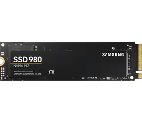 Samsung 980 1 TB / SSD / M.2 NVMe PCI-E 3.0 / TLC / R: 3500 MBit/s / W: 3000 MBit/s / IOPS: 500.000 und 480.000 / MTBF 1,5 MHz / 5 Jahre