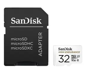SanDisk High Endurance microSDHC 32 GB + Adapter / Klasse 10 / UHS-I / U3 / V30 / Lesen: 100 MB / Schreiben: 40 MB