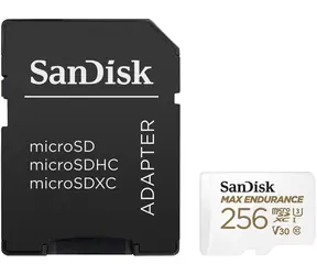 SanDisk Max Endurance microSDXC 256 GB + Adapter / Klasse 10 / UHS-I / U3 / V30 / Lesen: 100 MB / Schreiben: 40 MB