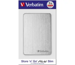 Verbatim Store 'n' Go ALU Slim 1 TB silber / Externe Festplatte / 2,5" / USB 3.2 / Aluminium