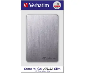 Verbatim Store 'n' Go ALU Slim 1 TB grau / Externe Festplatte / 2,5" / USB 3.2 / Aluminium