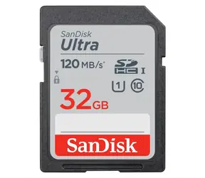 SanDisk Ultra SDHC 32 GB / Klasse 10 / UHS-I U1 / 120 MB/s / geeignet für Full HD