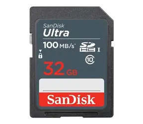 SanDisk Ultra SDHC 32 GB / Klasse 10 / UHS-I U1 / 100 MB/s / geeignet für Full HD