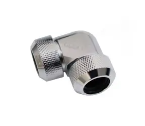 Alphacool Eiszapfen 13mm Klemmverschraubung HardTube 90° L-Verbinder für Messing- & Acrylrohre chrom
