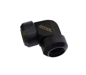 Alphacool Eiszapfen 13 mm Kompressionsverschraubung HardTube 90° L-Anschluss für Messing- und Acrylrohre, schwarz