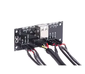 Alphacool Front-I/O-Panel mit USB 2.0 und Kabelsatz für Serverschränke schwarz