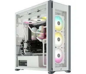 Corsair iCUE 7000X RGB weiß / E-ATX / 1x USB-C + 4X USB 3.0 / 4X 140 mm / ohne Stromquelle / Transparente Seite