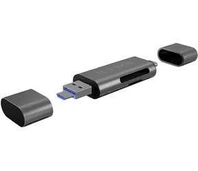 Icy Box IB-CR200-C schwarz / externer Speicherkartenleser / USB C & Dual Typ A/microB