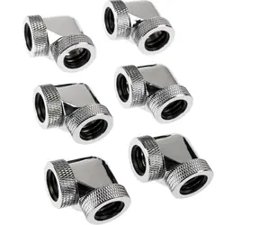 RAIJINTEK Pelias Silber - D160906 6 Stück Silber / für 16mm HardTube / G1/4" / 90° Winkel