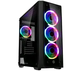 RAIJINTEK Ponos TG4 schwarz / E-ATX / 1x USB 3.0 + 2x USB 2.0 / 4X 120mm ARGB / ohne Quelle / ext. Seitenwände + Frontplatte