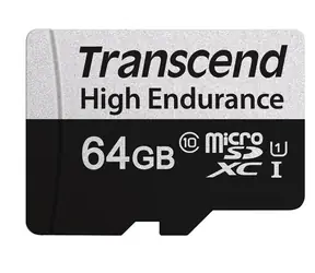 Transcend 350V 64 GB / Micro SDHC / Speicherkarte / Klasse 10 / R: 95 MBit/s / W: 45 MBit/s