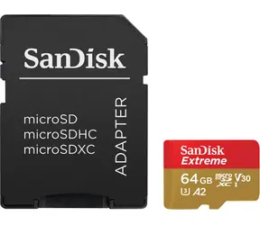 SanDisk Extreme microSDXC 64 GB + Adapter / Klasse 10 / UHS-I / Lesen: bis zu 170 MB