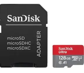 SanDisk Ultra microSDXC 128 GB + Adapter / Klasse 10 / UHS-I / Lesen: bis zu 140 MB