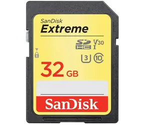 SanDisk Extreme SDHC 32 GB / Klasse 10 / Übertragungsgeschwindigkeit 100 MB/s / geeignet für 4K