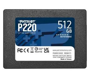 Patriot P220 512 GB / SSD / 2,5 Zoll / IOPS: 40.000 50.000 / SATA III  