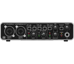 Behringer UMC204HD / Externe Soundkarte / USB / MIDI / XLR / RCA / 6,3 mm