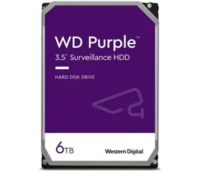 WD Purple 6 TB / HDD / 3,5" SATA III / 5400 U/min / 256 MB Cache / 3 Jahre / für Überwachungszentren