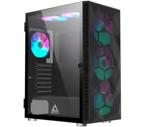 Montech X3 Mesh schwarz / ATX / 3x USBA / 3x 140mm + 3x 120mm / ohne Stromquelle / transparente Seite