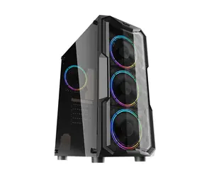 darkFlash Aquarius Acryl schwarz / ATX / ohne Lüfter / 3x USB-A / transparente Seite / ohne Stromquelle
