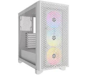 Corsair 3000D Airflow RGB weiß / ATX / 2x USB 3.2 / 3x 120mm / ohne Netzteil / transparente Seite 