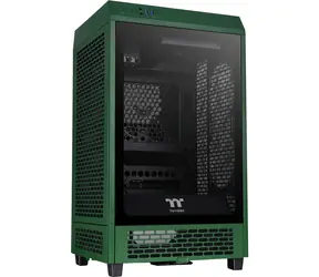 Thermaltake The Tower 200 grün / Mini ITX / 1x USB-C 3.2 / 2x USB-A 3.0 / ohne Netzteil / transparente Seite 