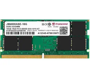 Transcend JetRam 16GB (1x16GB) 4800MHz / SODIMM / DDR5 / CL40 / 1,1V / 1Rx8