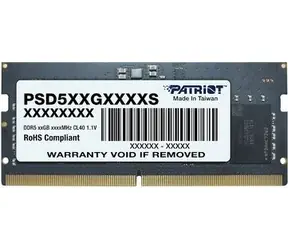 Patriot Signature 8 GB (1 x 8 GB) 5600 MHz schwarz / SO-DIMM / DDR5 / CL46 / On-Die ECC / ungepuffert / 1,1 V