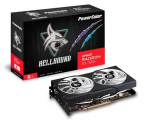 PowerColor Radeon RX 7600 Hellhound 8 GB OC / 1772 - 2693 MHz / 8 GB GDDR6 / 128-Bit / 3x DP / 1x HDMI / (8) 600 W