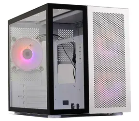 Redragon GC-588 Ax ARGB schwarz / Micro ATX / 2x USB-A + 1x USB-C / ohne Netzteil / transparente Seite