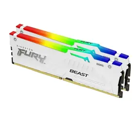 Kingston Fury Beast White RGB 32 GB (2 x 16 GB) DDR5 6000 MHz / CL30 / DIMM / 1,4 V / Nicht-ECC / Ungepuffert / EXPO 