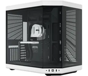 Hyte Y70 schwarz-weiß / E-ATX / 2x USB-A 3.2 / 1x USB-C 3.2 / transparente Seitenwand / Riser-Kabel 
