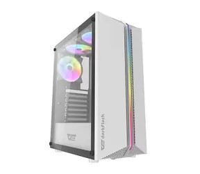 darkFlash DK151 LED weiß / ATX / 3x 120 mm / 3x USB-A / transparente Seite / ohne Stromquelle 