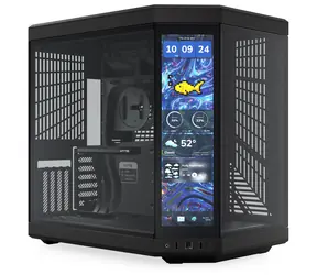 Hyte Y70 Touch Infinite schwarz / E-ATX / 2x USB-A 3.2 / 1x USB-C 3.2 / transparente Seite / Riser-Kabel / Display