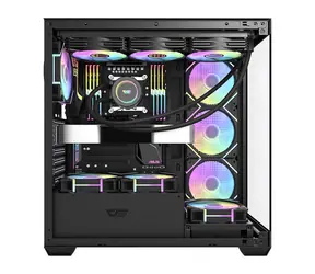 darkFlash DS900 Schwarz schwarz / ATX / 7x 120 mm / 2x USB-A & 1x USB-C / transparente Seite / ohne Stromquelle