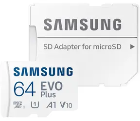 Samsung EVO PLUS 64 GB + Adapter / Micro SDXC / UHS-I U1 / Klasse 10 