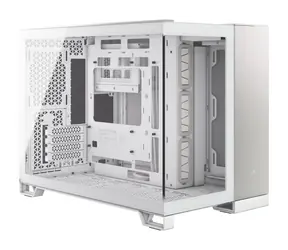 Corsair 2500X Weißaluminium / Micro-ATX / 1x USB-C 3.1 / 2x USB-A / ohne Netzteil / transparente Seite