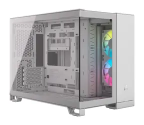 Corsair iCUE LINK 2500X RGB weiß / Micro-ATX / 1x USB-C 3.2 / 2x USB-A 3.2 / 2x 120mm RGB / ohne Stromquelle / transparente Seiten