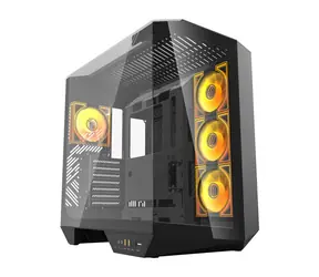 darkFlash DY470 schwarz / ATX / 4X 120 mm / 2x USB-A / 1x USB-C / transparente Seite / ohne Stromquelle 
