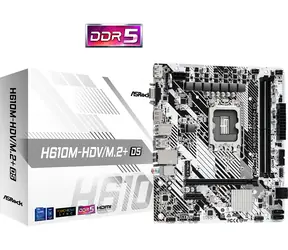 ASRock H610M-HDV/M.2+ D5 Weiß / H610 / LGA 1700 / 2x DDR5 / PCIEx16 / 1x GLAN / mATX