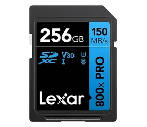 Lexar Professional 800x PRO Speicherkarte SDXC 256 GB / Lesen: 120 MBit/s / Schreiben: 45 MBit/s / UHS-I / V30
