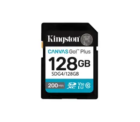 Kingston Canvas Go PLUS SDXC 128 GB / UHS-I V30 / U3 / Klasse 10 / Lesen: bis zu 200 MB / Schreiben: bis zu 160 MB