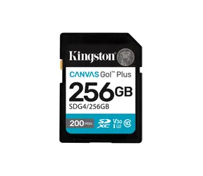 Kingston Canvas Go PLUS SDXC 256 GB / UHS-I V30 / U3 / Klasse 10 / Lesen: bis zu 200 MB / Schreiben: bis zu 160 MB
