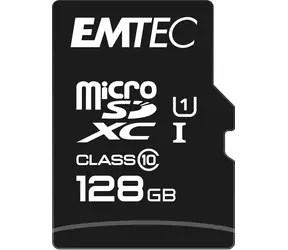 EMTEC MicroSD-Karte 128 GB SDXC CL.10 Gold + / UHS-I U1 / Klasse 10 / Lesen bis zu: 90 MB/s / Schreiben bis zu: 20 MB