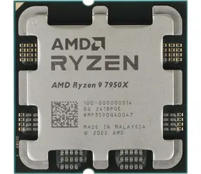 AMD RYZEN 9 7950X @ 4,5 GHz - TRAY / Turbo 5,7 GHz / 16C32T / L2 16 MB L3 64 MB / AM4 / Zen 4 / 170 W