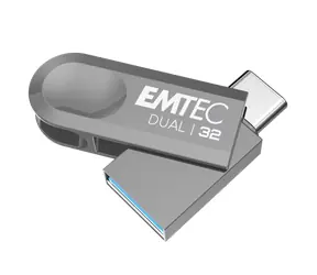 EMTEC Dual D280 USB 3.2 Typ-C 32GB silber / Flash-Laufwerk 