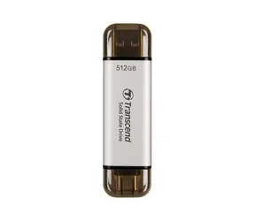 Transcend ESD310S Externe SDD 512 GB Silber / USB-C 3.2 Gen 2 / R: 1050 MB/s / W: 950 MB/s